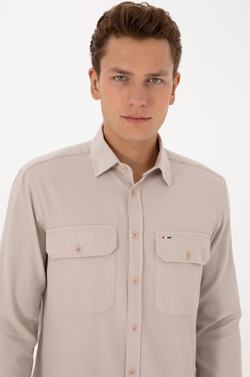 Erkek Taş Uzun Kollu Gömlek