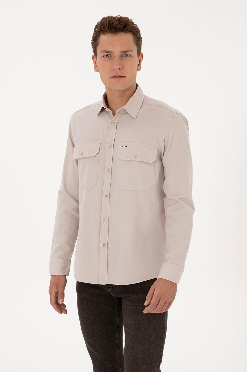 Erkek Taş Uzun Kollu Gömlek