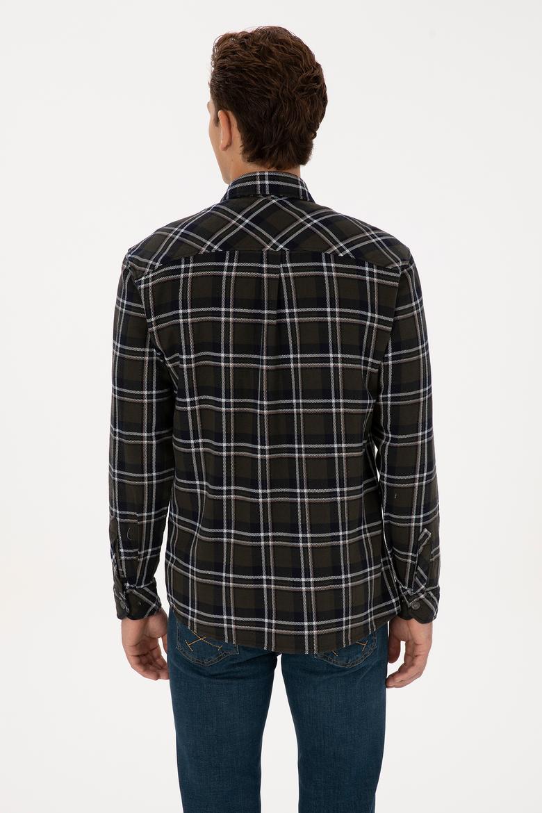 Erkek Koyu Yeşil Uzun Kollu Gömlek - 50313416015