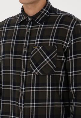 Erkek Koyu Yeşil Uzun Kollu Gömlek - 50313416015