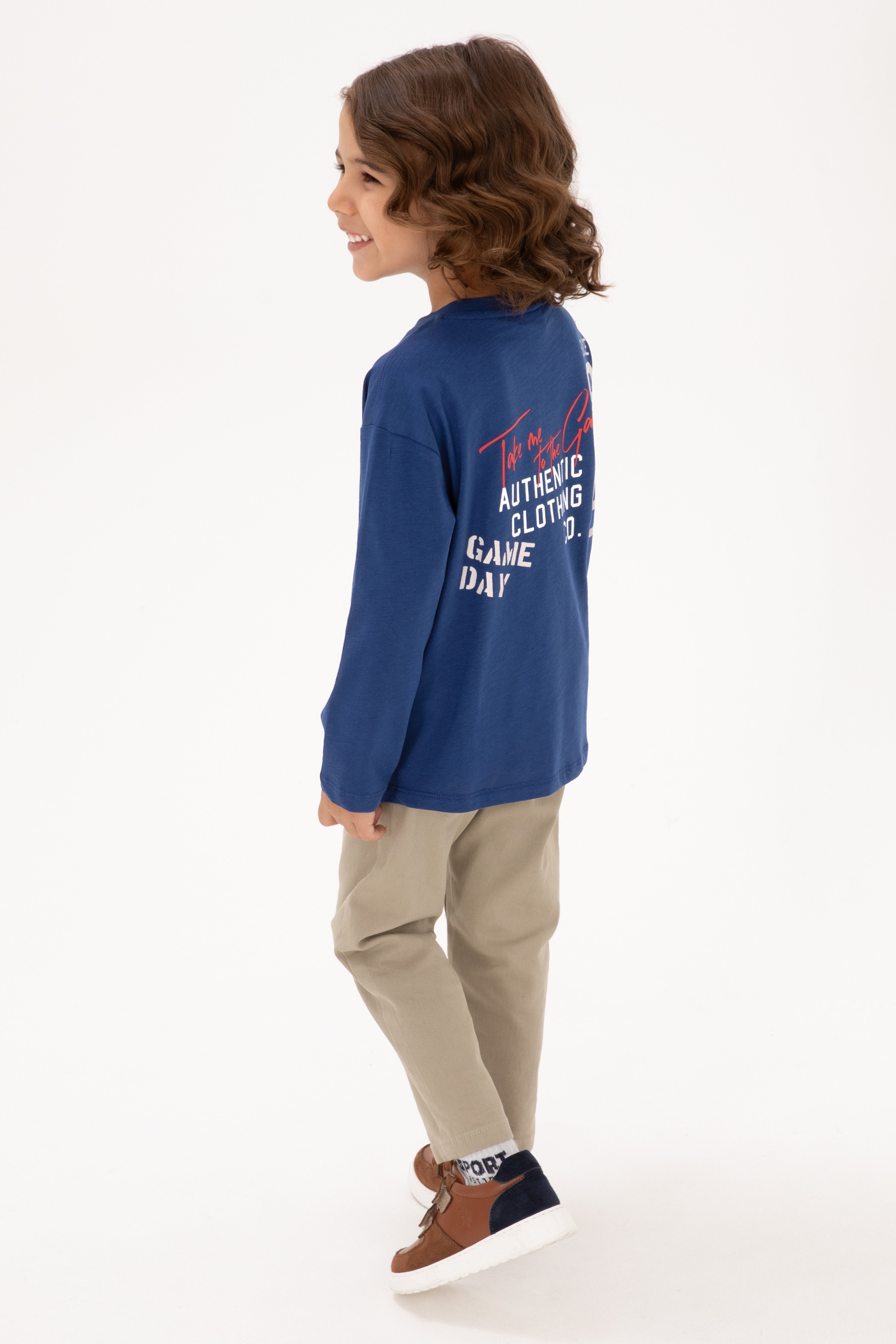 Erkek Çocuk İndigo Bisiklet Yaka Süprem Sweatshirt