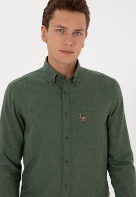 Erkek Koyu Yeşil Uzun Kollu Gömlek - 50308491017
