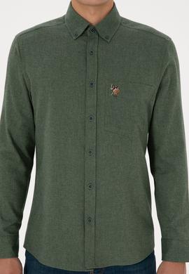 Erkek Koyu Yeşil Uzun Kollu Gömlek - 50308491017