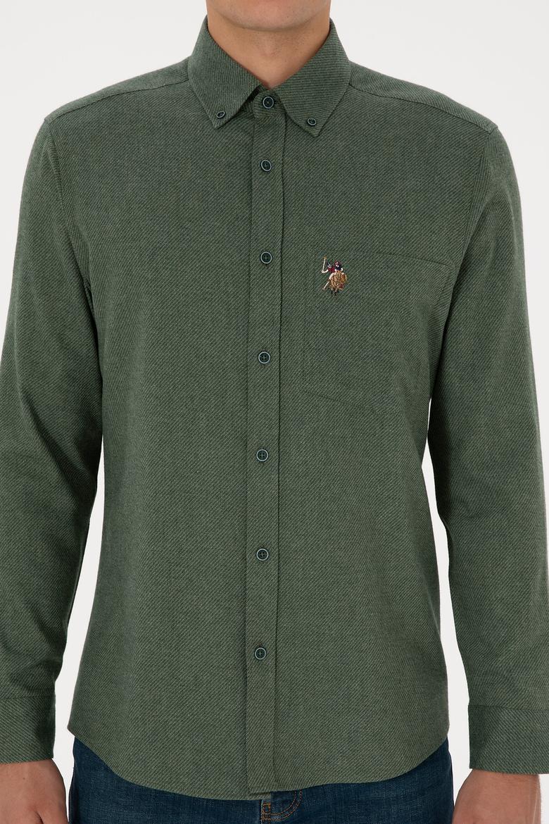 Erkek Koyu Yeşil Uzun Kollu Gömlek - 50308491017