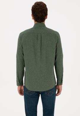 Erkek Koyu Yeşil Uzun Kollu Gömlek - 50308491017