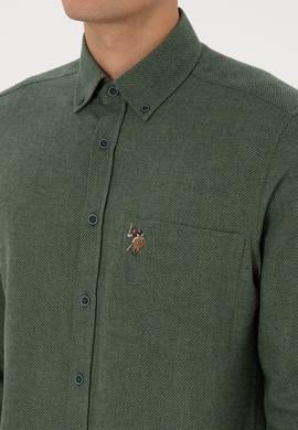 Erkek Koyu Yeşil Uzun Kollu Gömlek - 50308491017