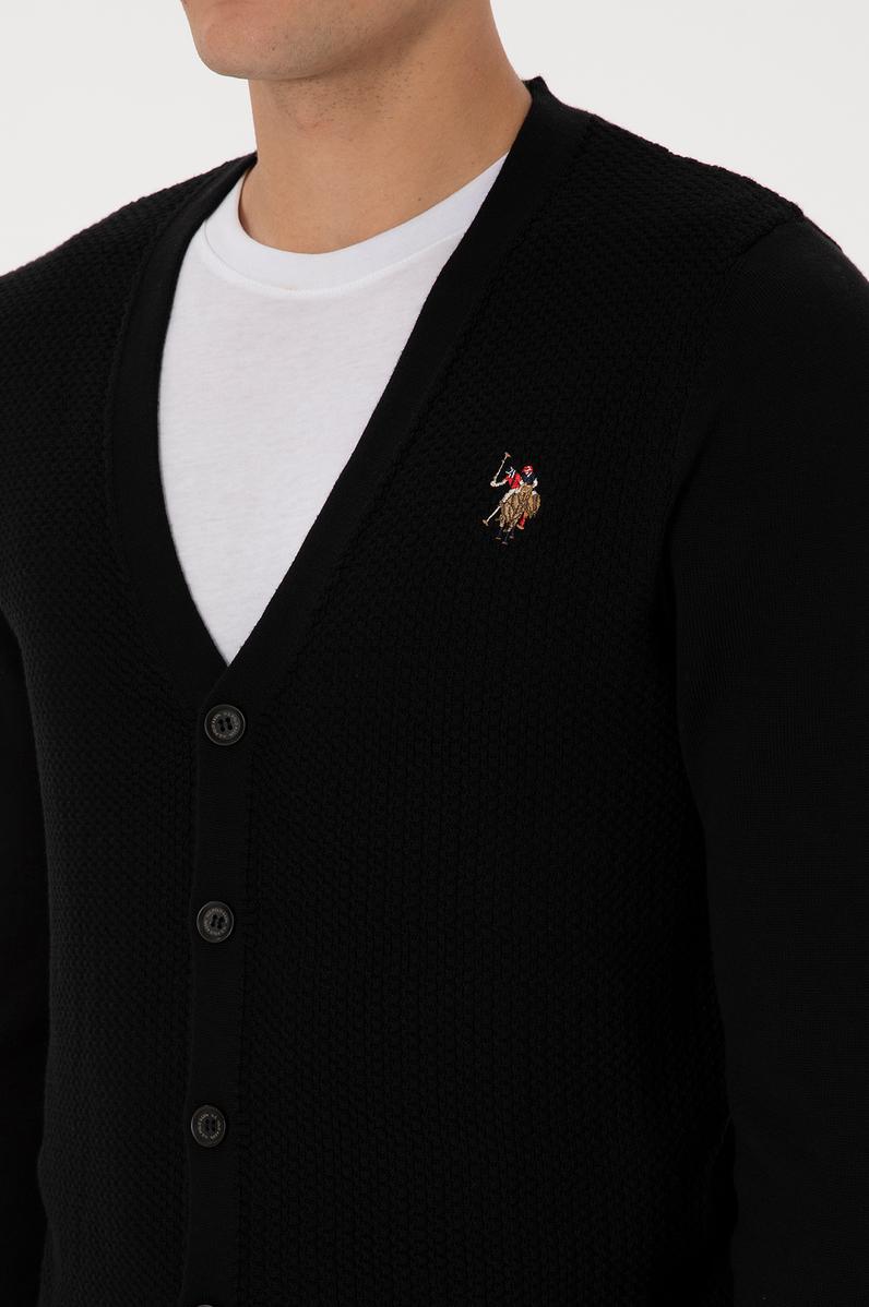 Erkek Siyah Basic Triko Hırka