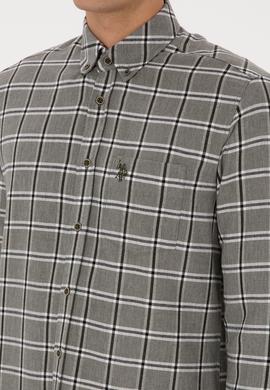 Erkek Koyu Yeşil Uzun Kollu Gömlek - 50308563005