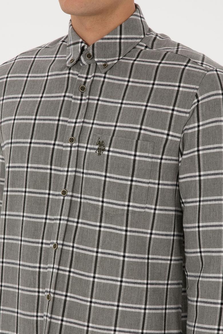 Erkek Koyu Yeşil Uzun Kollu Gömlek - 50308563005