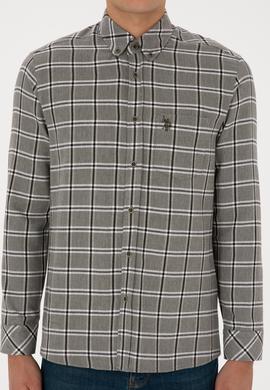 Erkek Koyu Yeşil Uzun Kollu Gömlek - 50308563005