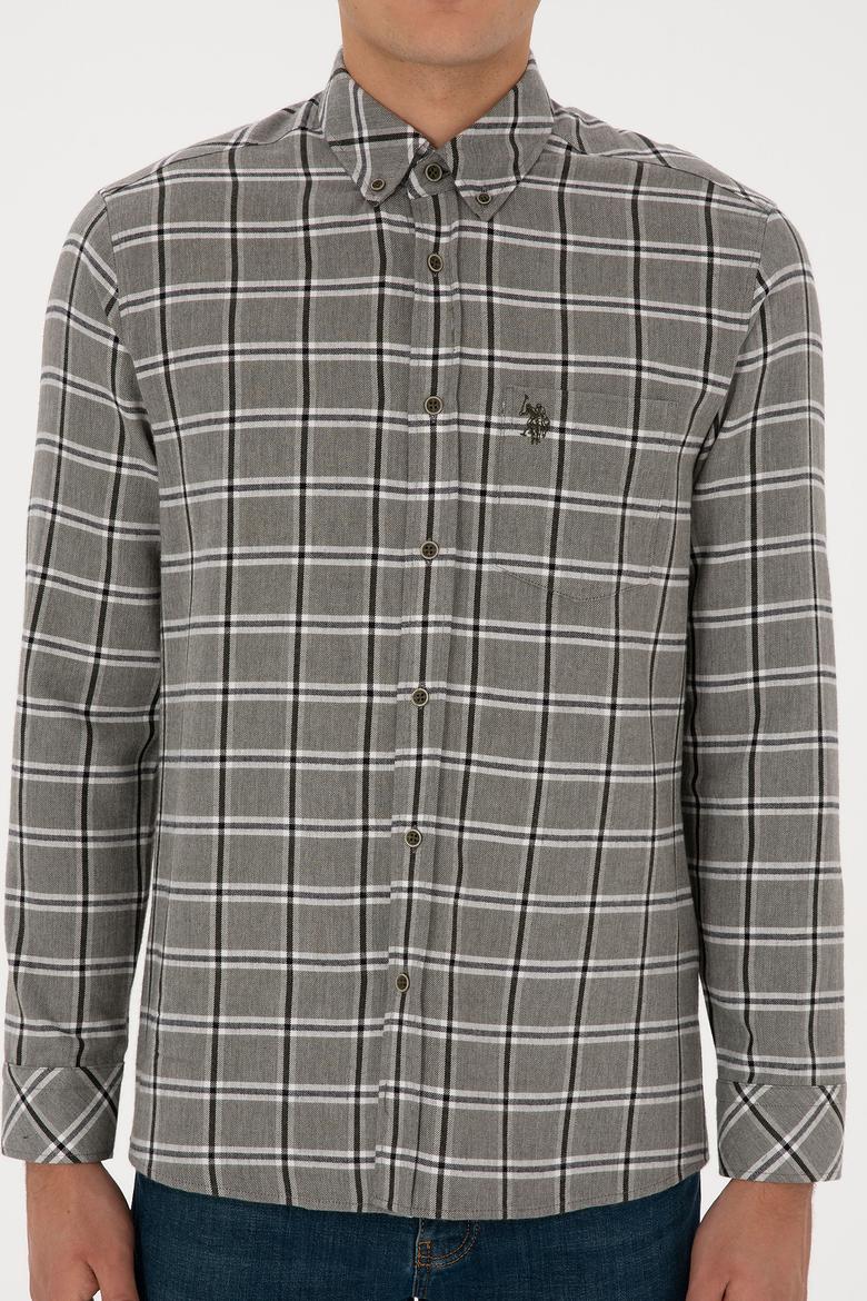 Erkek Koyu Yeşil Uzun Kollu Gömlek - 50308563005