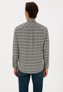 Erkek Koyu Yeşil Uzun Kollu Gömlek - 50308563005