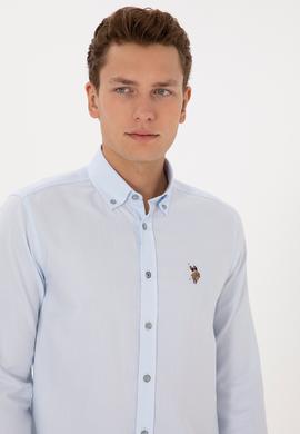 Erkek Açık Mavi Uzun Kollu Basic Gömlek - 50307659017