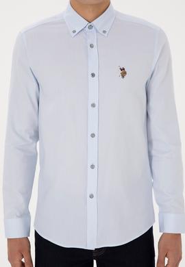 Erkek Açık Mavi Uzun Kollu Basic Gömlek - 50307659017