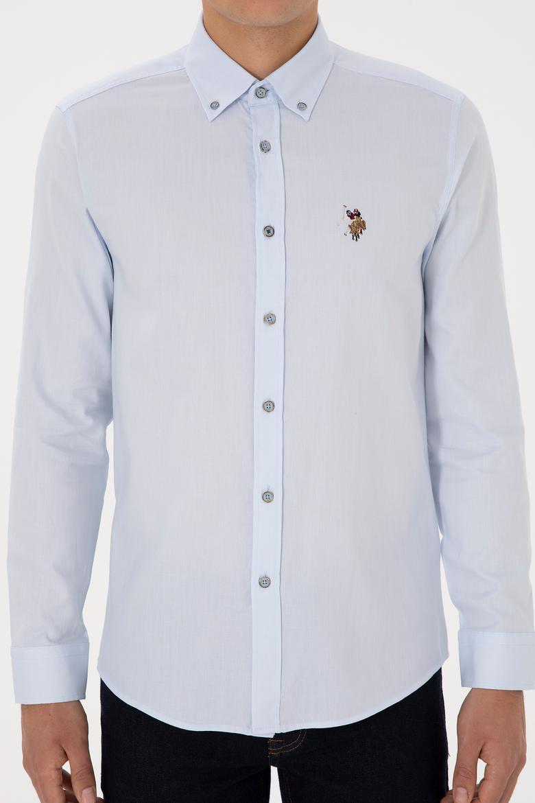 Erkek Açık Mavi Uzun Kollu Basic Gömlek - 50307659017