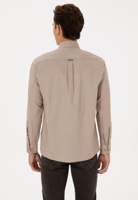 Erkek Haki Uzun Kollu Basic Gömlek - 50307676046