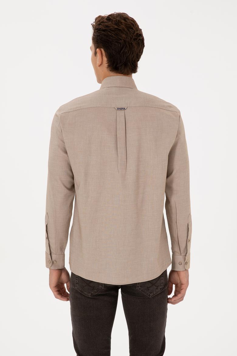 Erkek Haki Uzun Kollu Basic Gömlek - 50307676046