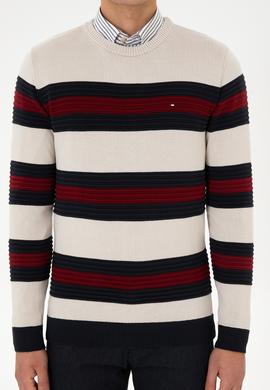 Erkek Regular Fit Bisiklet Yaka Taş Melanj Kazak - 50308263017