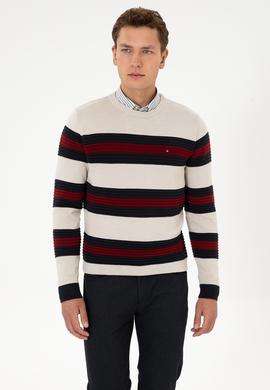 Erkek Regular Fit Bisiklet Yaka Taş Melanj Kazak - 50308263017