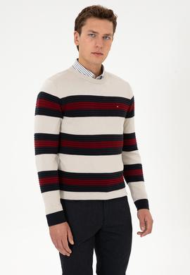 Erkek Regular Fit Bisiklet Yaka Taş Melanj Kazak - 50308263017