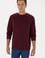 Erkek Regular Fit Bisiklet Yaka Bordo Basic Sweatshirt