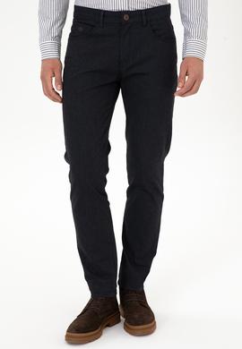 Erkek Lacivert Slim Fit Kanvas / Chino Pantolon - 50311608205