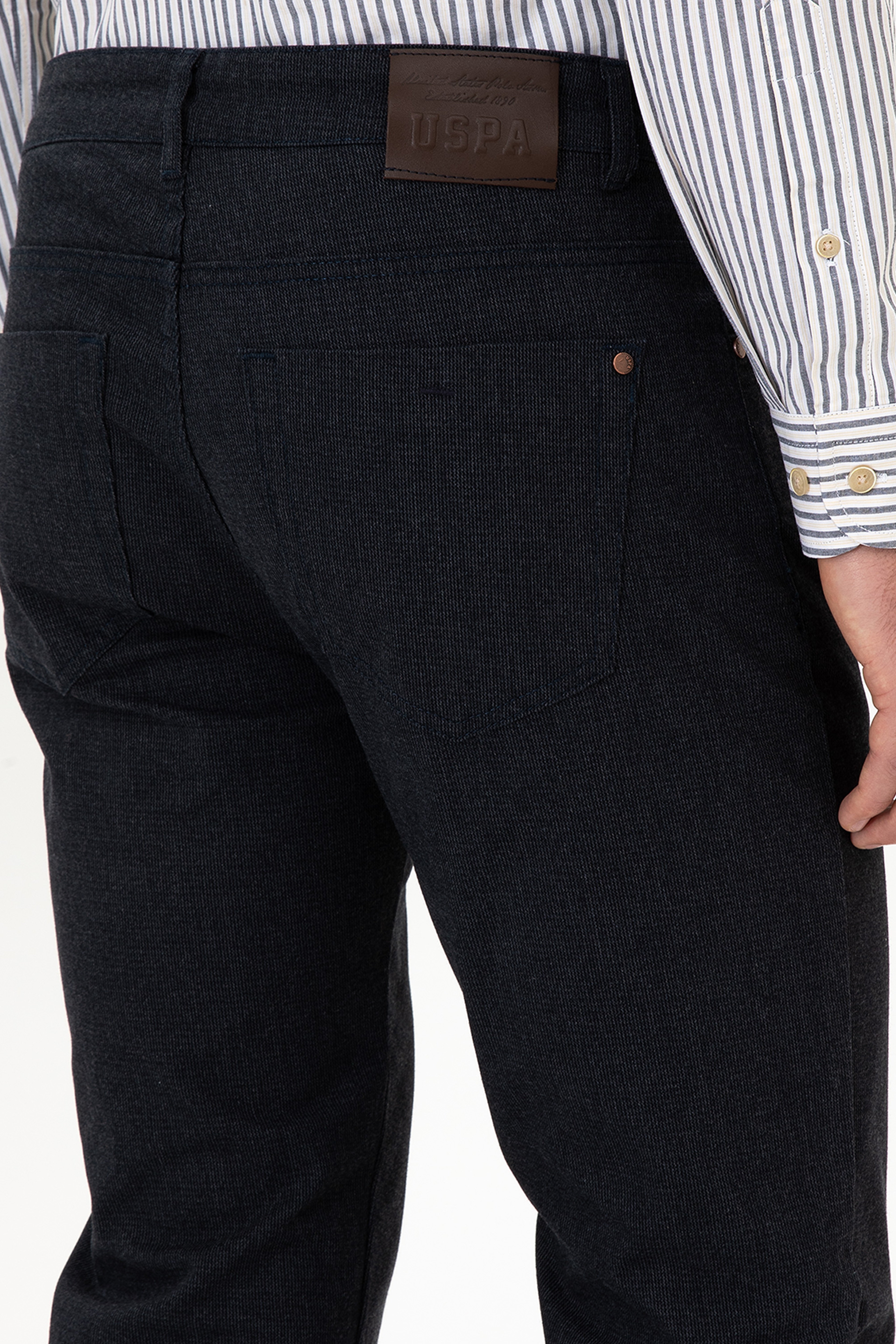 Erkek Lacivert Slim Fit Kanvas / Chino Pantolon - Image 6