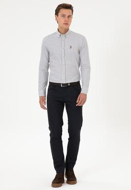 Erkek Lacivert Slim Fit Kanvas / Chino Pantolon - 50311608205