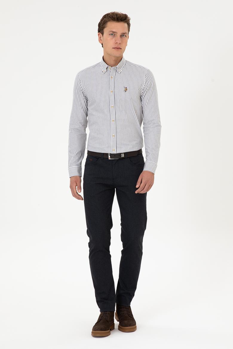 Erkek Lacivert Slim Fit Kanvas / Chino Pantolon - 50311608205