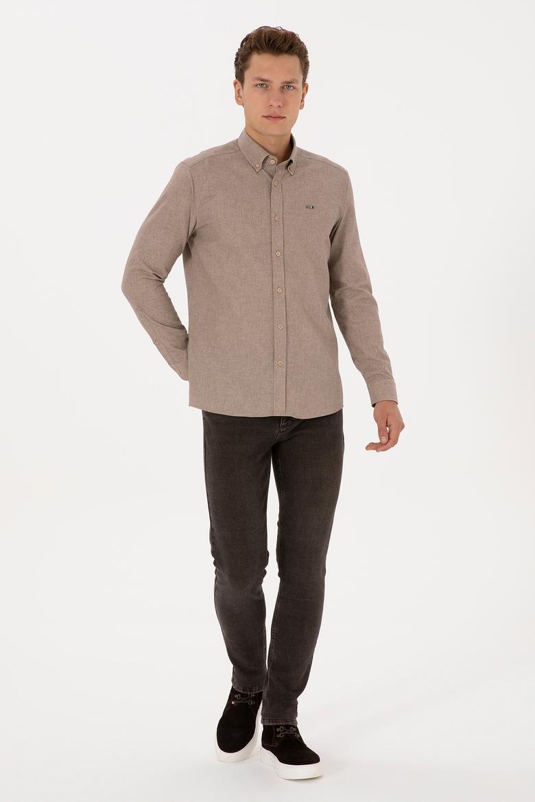 Erkek Camel Uzun Kollu Gömlek - 50315613013