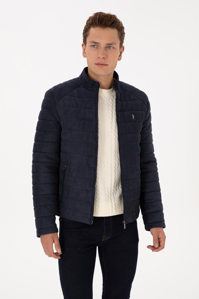 Erkek Lacivert Deri Ceket