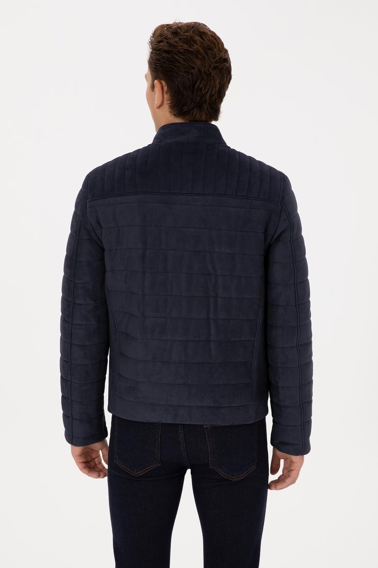 Erkek Lacivert Deri Ceket - 50317296014