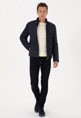 Erkek Lacivert Deri Ceket - 50317296014