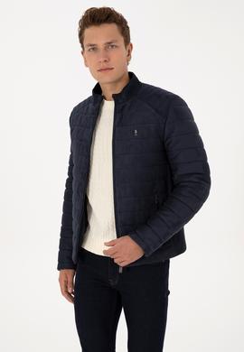 Erkek Lacivert Deri Ceket - 50317296014