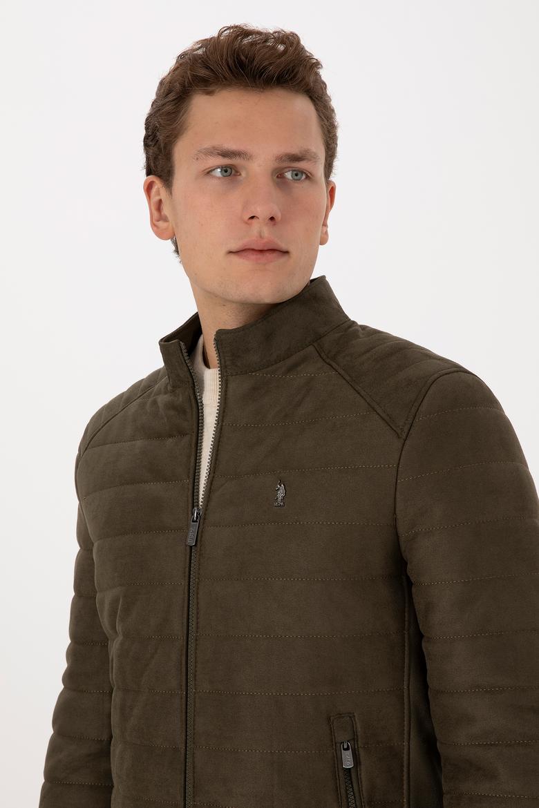 Erkek Haki Deri Ceket - 50317296005