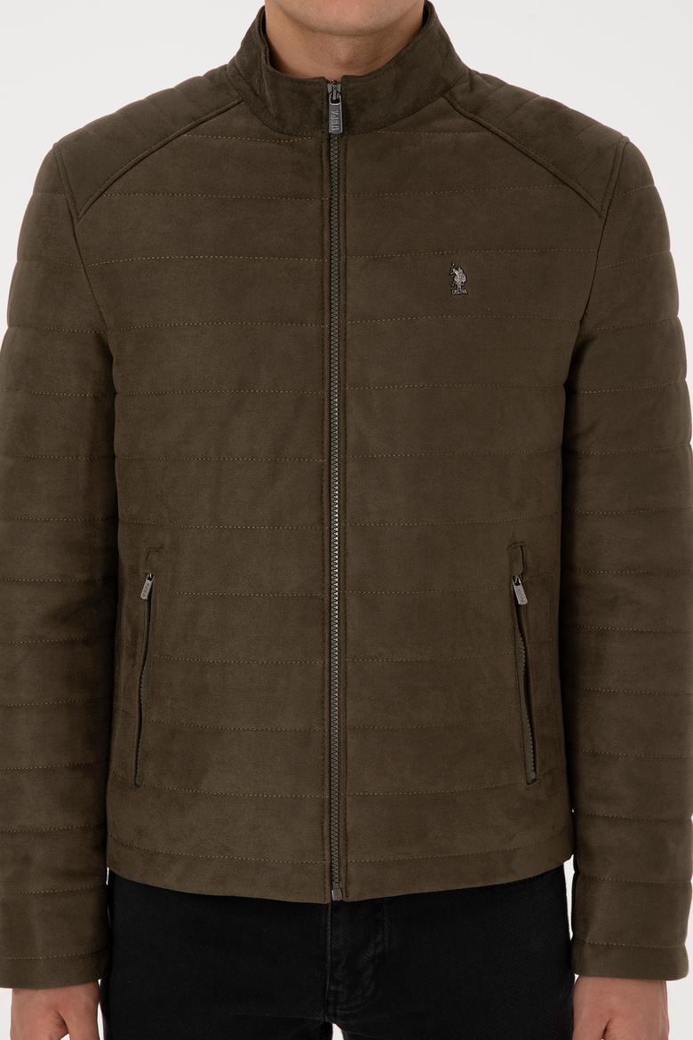 Erkek Haki Deri Ceket - 50317296005