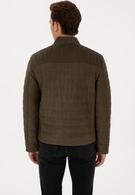 Erkek Haki Deri Ceket - 50317296005