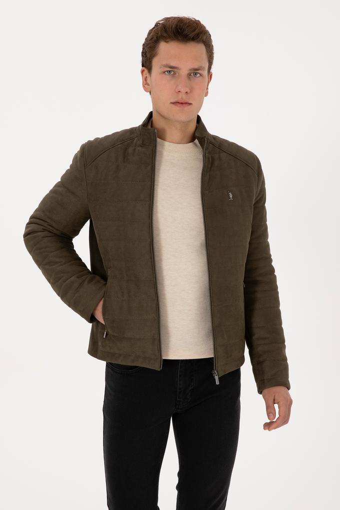 Erkek Haki Deri Ceket