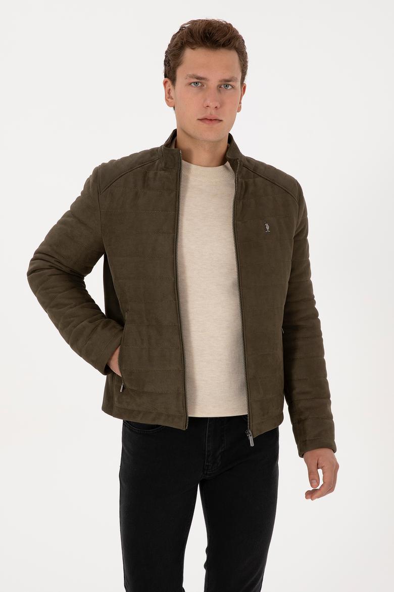 Erkek Haki Deri Ceket