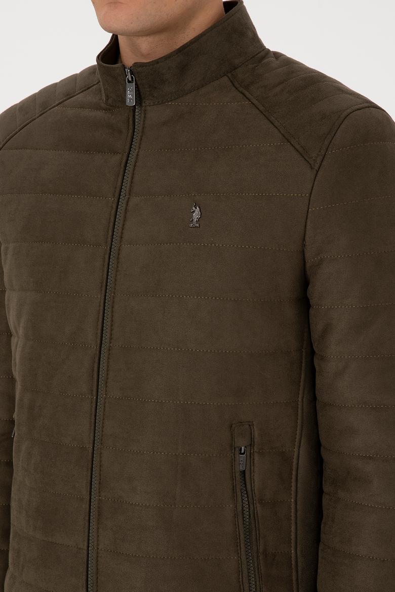 Erkek Haki Deri Ceket - 50317296005