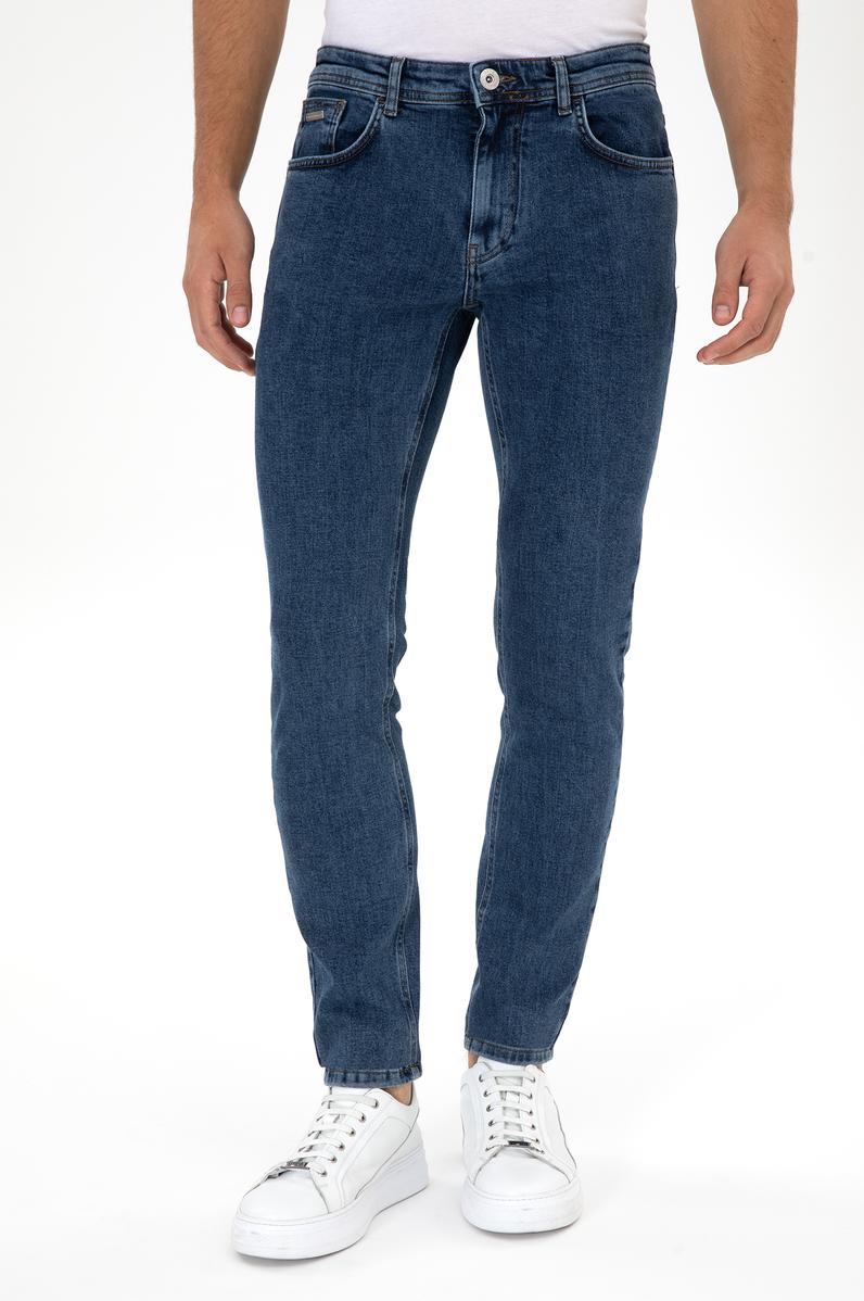 Erkek Mavi Slim Fit Jean Pantolon