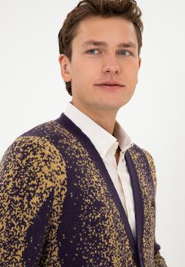 Erkek Mürdüm Triko Hırka - 50308240017