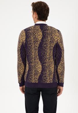 Erkek Mürdüm Triko Hırka - 50308240017