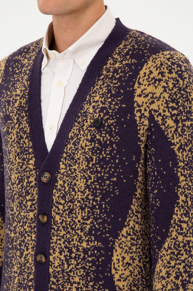 Erkek Mürdüm Triko Hırka