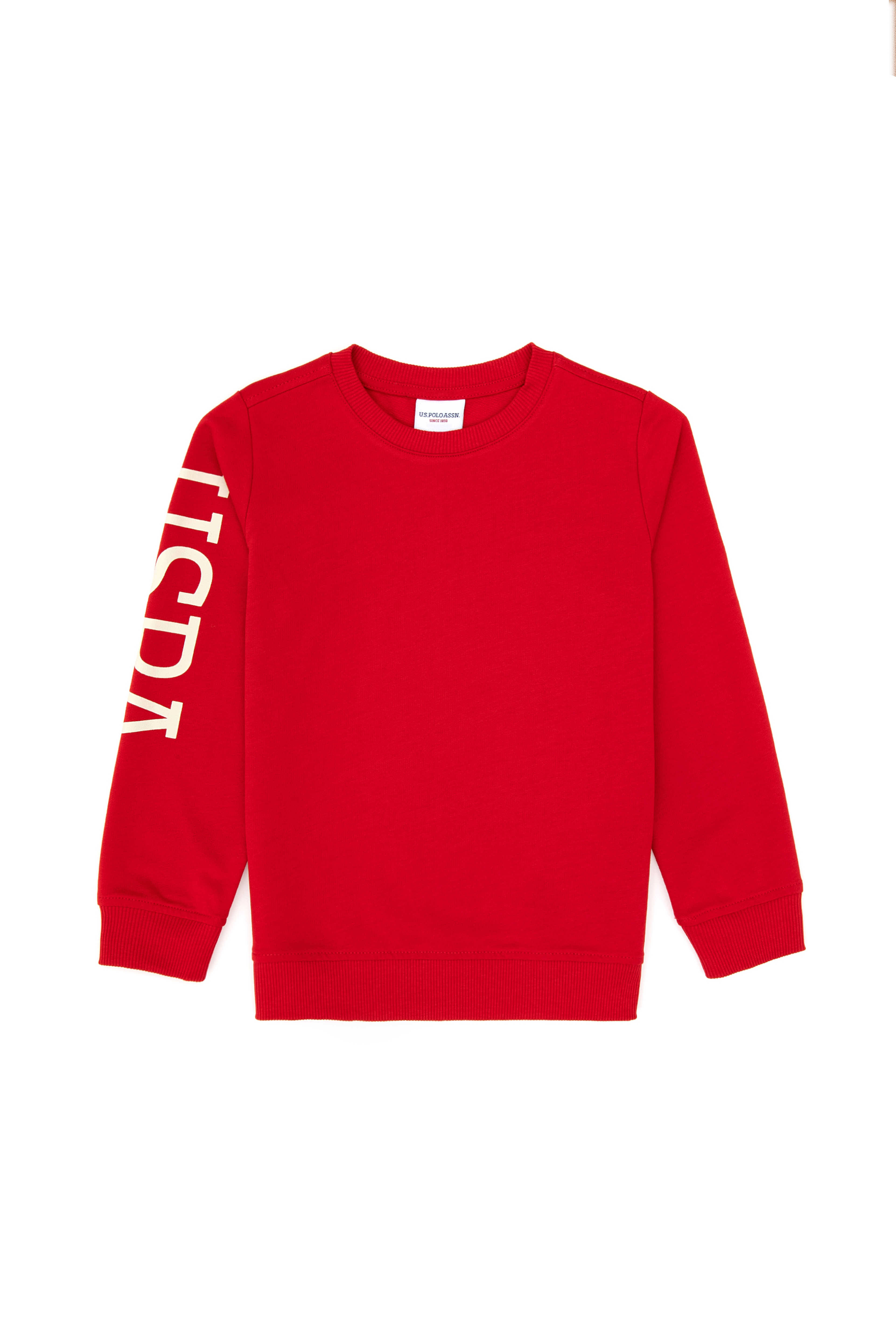 Erkek Çocuk Kırmızı Basic Bisiklet Yaka Sweatshirt - Image 3