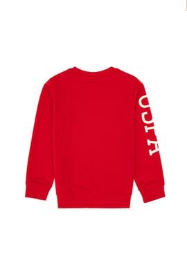 Erkek Çocuk Kırmızı Basic Bisiklet Yaka Sweatshirt - 50313831096