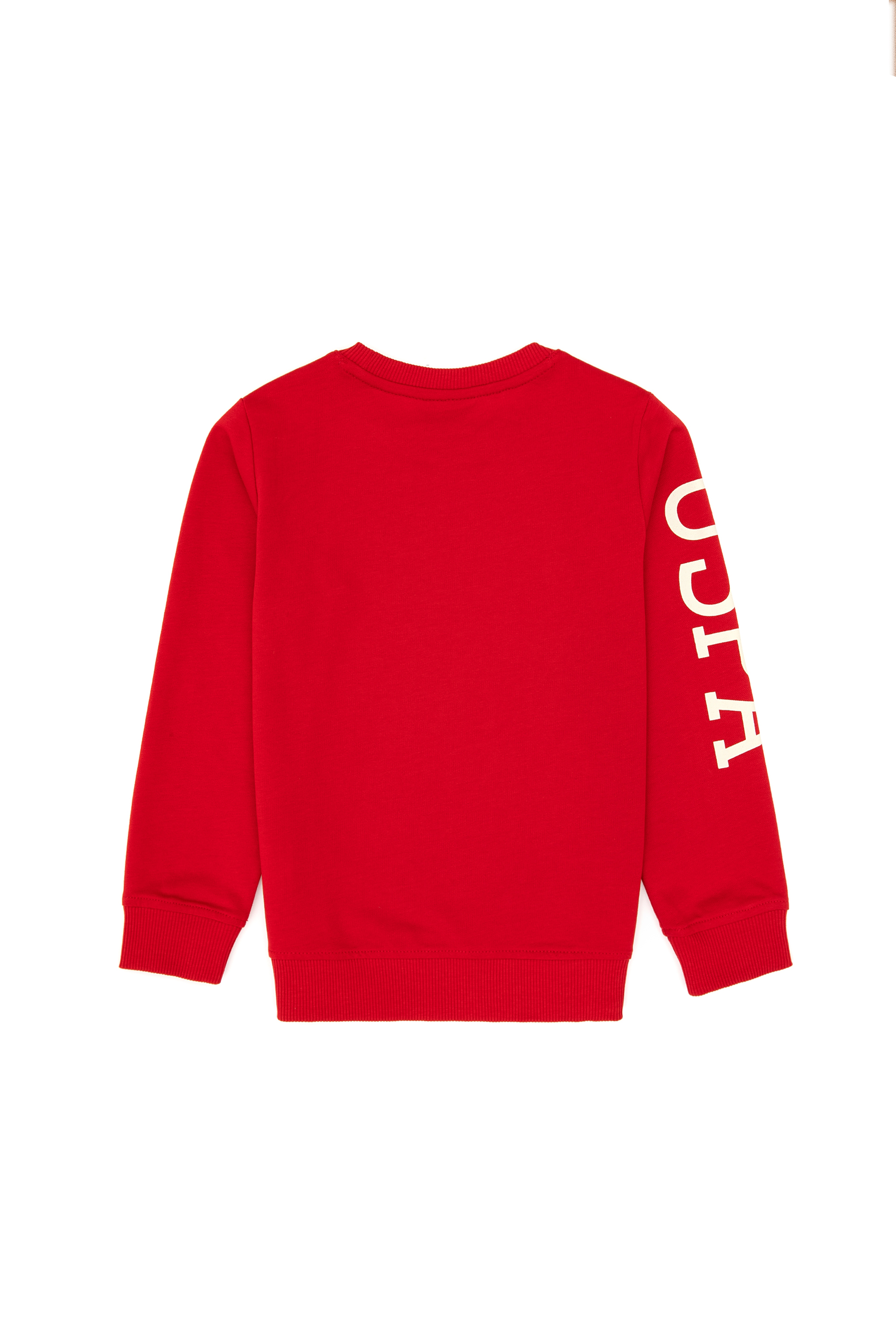 Erkek Çocuk Kırmızı Basic Bisiklet Yaka Sweatshirt - Image 4