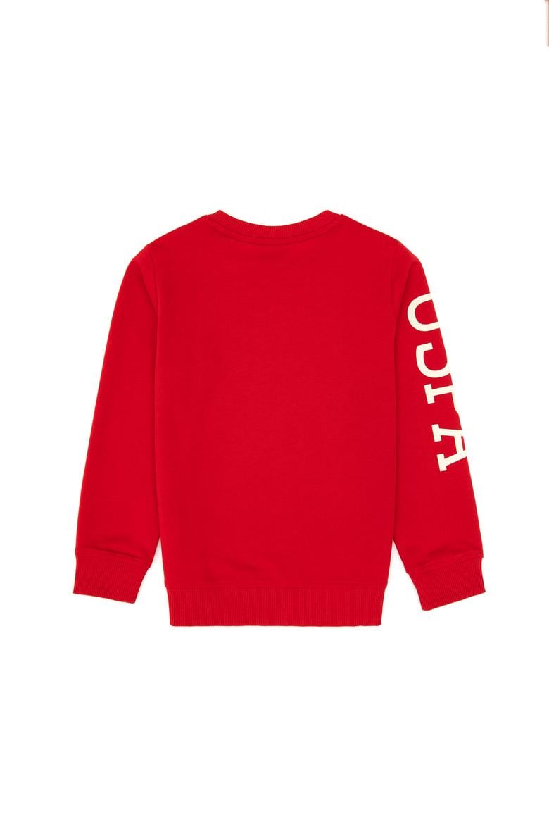 Erkek Çocuk Kırmızı Basic Bisiklet Yaka Sweatshirt - 50313831096