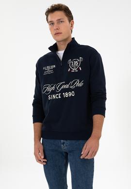 Erkek Comfort Fit Yarım Fermuarlı Lacivert Sweatshirt - 50310284007