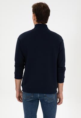 Erkek Comfort Fit Yarım Fermuarlı Lacivert Sweatshirt - 50310284007